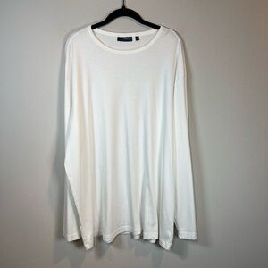 Murano Wardrobe Essentials 100% Cotton Long Sleeve Shirt White Size Mens 3X Tall